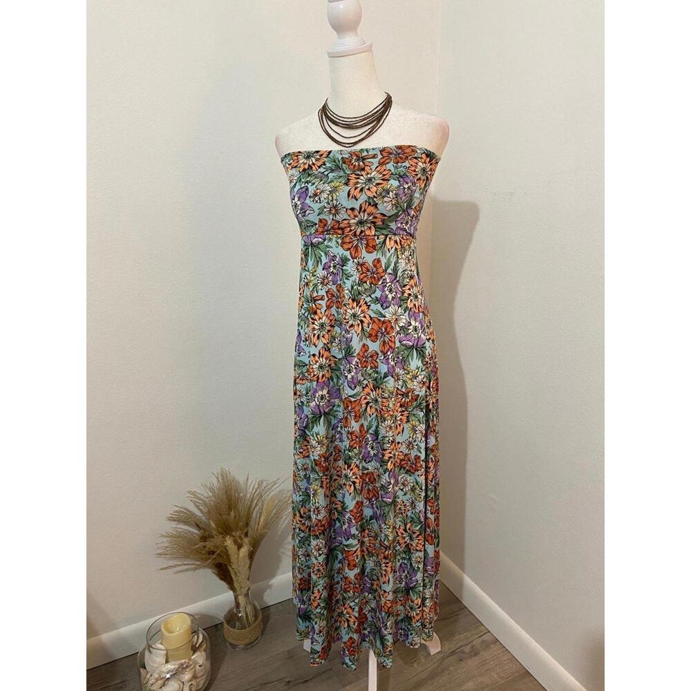 Stunning Floral Maxi Dress-Strapless Summer -Small-New(0067)